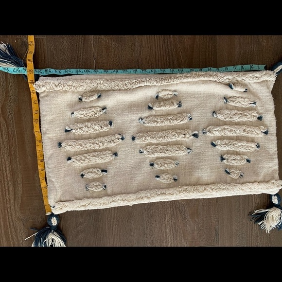 Boho Cream and Navy Decorative Pillow case - Picture 5 of 10